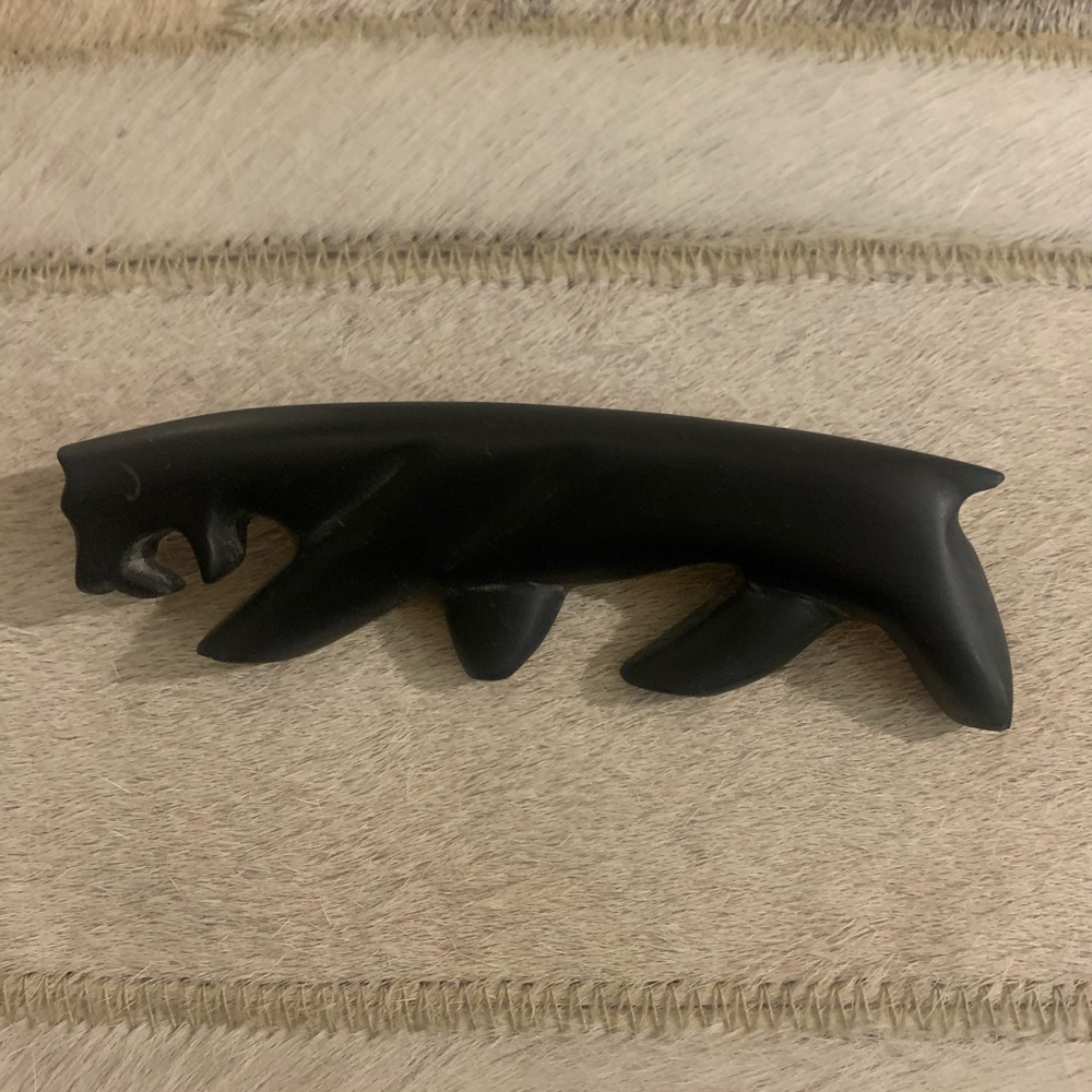 BLACK SABER-TOOTH TIGER BROOCH